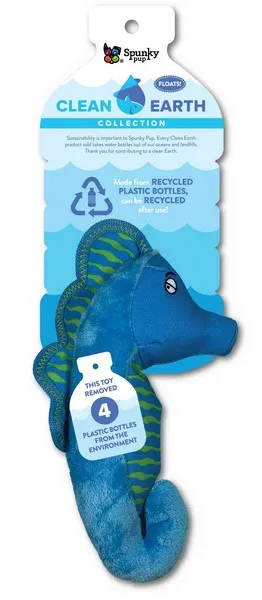1ea Spunky Pup Clean earth Seahorse Plush Small - Toys